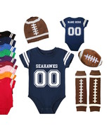 Personalized Seattle  Seahawks Uniform Jersey Onesie Set - $34.19 CAD+