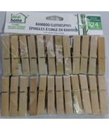 24 Ideal Home Bamboo clothes pegs Classic Assorted 3.23 x 0.79 x 0.59 in... - $9.77 CAD