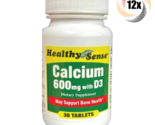 12x Bottles Healthy Sense Calcium 600MG With D3 Dietary Tablets | 30 Per... - $23.60