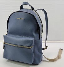 *Z1) Michael Kors Sally Medium Saffiano Leather Backpack Denim Blue - $1,387.84 MXN