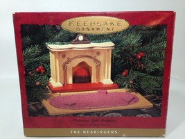 Hallmark Bearingers Flickering Lighted Fireplace 1993 Christmas Ornament  - £15.17 GBP