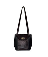 Brighton Bucket Bag Black Leather Embossed Flap Crossbody Classic Vintage - €24,96 EUR