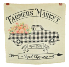 Farmers Market Open Daily Throw Pillow Cover 15 x 15 inches (New) - £11.08 GBP