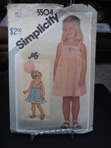 Simplicity 5504 Girl&#39;s Jiffy Pullover Sundress Sewing Pattern - Size 5 C... - $8.90