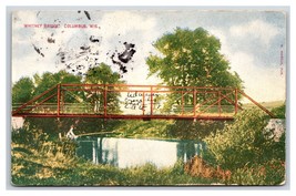 Whitney Bridge Columbus Wisconsin WI 1909 DB Postcard P25 - £2.35 GBP