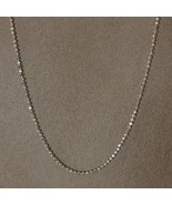Women&#39;s 18k White Gold Bead Faceted Chain Length 15.75 inch Width 1.17 mm - £237.23 GBP