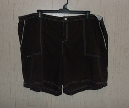 EXCELLENT WOMENS MERONA DARK BROWN COVERUP SHORTS   SIZE 26W - £18.43 GBP