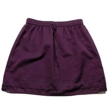 J Crew A Line Skirt Pleated Size 4 Purple Lined Elastic Waist Pull On La... - £24.53 GBP