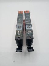 Canon Lot of 2 251 CLI-251 Black Ink Cartridges Sealed Ink Works - $11.87