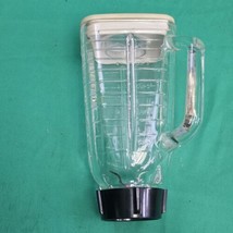 Vintage Oster 5 Cup Glass Blender Square Jar Pitcher w/ White Lid Blade ... - $14.72