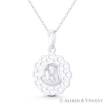Holy Mother of God Virgin Mary Medal 29mm Religious Pendant .925 Sterling Silver - £15.41 GBP+