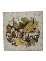 England English Village scene tile with thatch roof v 6&quot; square Italy - £9.00 GBP