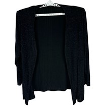 Black Sparkly Open-Front Cardigan 24W By Jump Apparel Acetate/Spandex Blend - $11.30