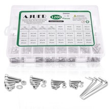 1200Pcs M2/M2.5/M3/M4 Hex Socket Head Cap Screws Bolts Nuts Washers Asso... - £28.74 GBP