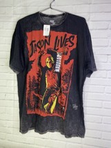 Friday the 13th Jason Voorhees Lives Horror Acid Wash Graphic Tee T-Shirt Size L - £16.61 GBP