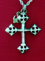 Sterling Silver Medieval Cross Pendant for Men and Women. Heavy Rocker Biker - £58.97 GBP