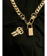 Louis Vuitton Lock on 16&quot; Curb Choker Chain Necklace - $89.00