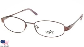 New Savvy 310A Dkbrn Dark Brown /RED Eyeglasses Glasses Frame 52-17-135 B29mm - £42.20 GBP