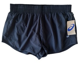 ASICS Women&#39;s Running Shorts w/ Built-in Panty Zip Pocket Size XL Black - £13.13 GBP