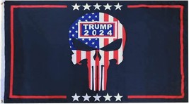 Trump 2024 Usa Demon Skull Trump Is Innocent Polyester Flag Banner 100D - £10.97 GBP