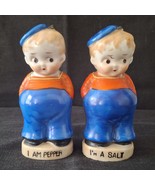 Vintage 1940s MIJ Made in Japan Ceramic Salt and Pepper Shakers Sailor Boys - $552.08 MXN
