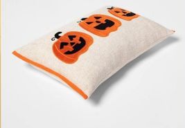 Hyde & EEK! Boutique Three Pumpkin Lumbar Halloween Throw Pillow 18"X12" image 2