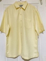 Mens Straight Down Button S/s Shirt Yellow High Quality Sz M Medium - £11.77 GBP