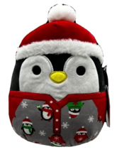 2021 Kellytoy Squishmallow Luna The Penguin In Christmas Hat &amp; Pajamas 8&quot; - £14.72 GBP