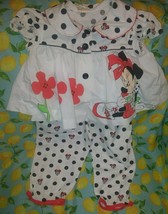 Vtg Disney Minnie Mouse 2 Piece Little Girls  18-24 Months Set As Is Play Cond - £48.60 GBP