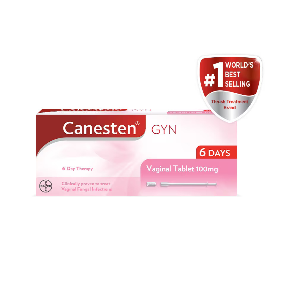 Canesten Gyn 6 x 100mg vaginal tablets with applicator for 6 days - $29.95