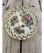 Vintage Royal Sealy Floral Lattice Gold Trimmed Saucer *Video * - £11.94 GBP