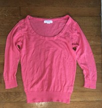 * Forever 21 XXI Womens soft solid pink knit sweater scoop top size small - £9.38 GBP