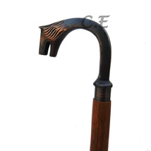 Antique Brass Handle Vintage Style Brown Wooden Walking Stick Cane Handm... - $36.99