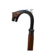 Antique Brass Handle Vintage Style Brown Wooden Walking Stick Cane Handm... - $36.99