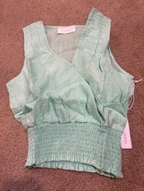 NWT Six/Fifty The Summer Tank Top Surplice Neckline Mint Size Medium M NEW - £14.53 GBP