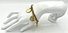 Vintage Milwaukee Souvenier Gold Tone Coin Bracelet SKU PB78 - £11.98 GBP