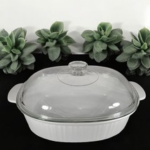 VTG Corningware French White Oval 4 Liter Roaster F-14-B with Pyrex Lid F-14-C - £33.41 GBP