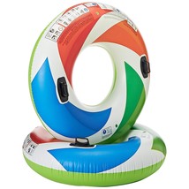 Intex Inflatable Color Whirl Floating Tube Raft w/ Handles (Set of 2) 48... - $56.99