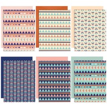 12 Pack Geometric 2 Pocket Folders, 6 Designs, 6 Colors (9.25X12 In) - £28.46 GBP