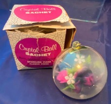 Vintage Crystal Ball Sachet Flower Fresh Bath Boudoir Closet Org Box Pla... - $8.59