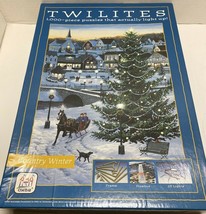 Twilites 1000 Pc. Framed Light Up Jigsaw Puzzle Coutry Winter Christmas - £19.57 GBP