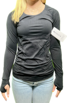 NWT Athleta Speedlight Top Long Sleeve Shirt (Medium) - Black - £23.66 GBP