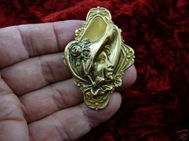 (b-wom-13) BONNET Woman floral Victorian repro BRASS pin pendant - £17.13 GBP