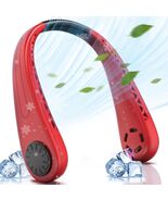 NinetinGel Neck Fan USB Rechargeable Red - Indoor Outdoor Travel Portable - $127.22 MXN