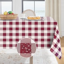  Checkered Rectangle Tablecloth Waterproof Buffalo Plaid Table Cloth Stai - £30.10 GBP