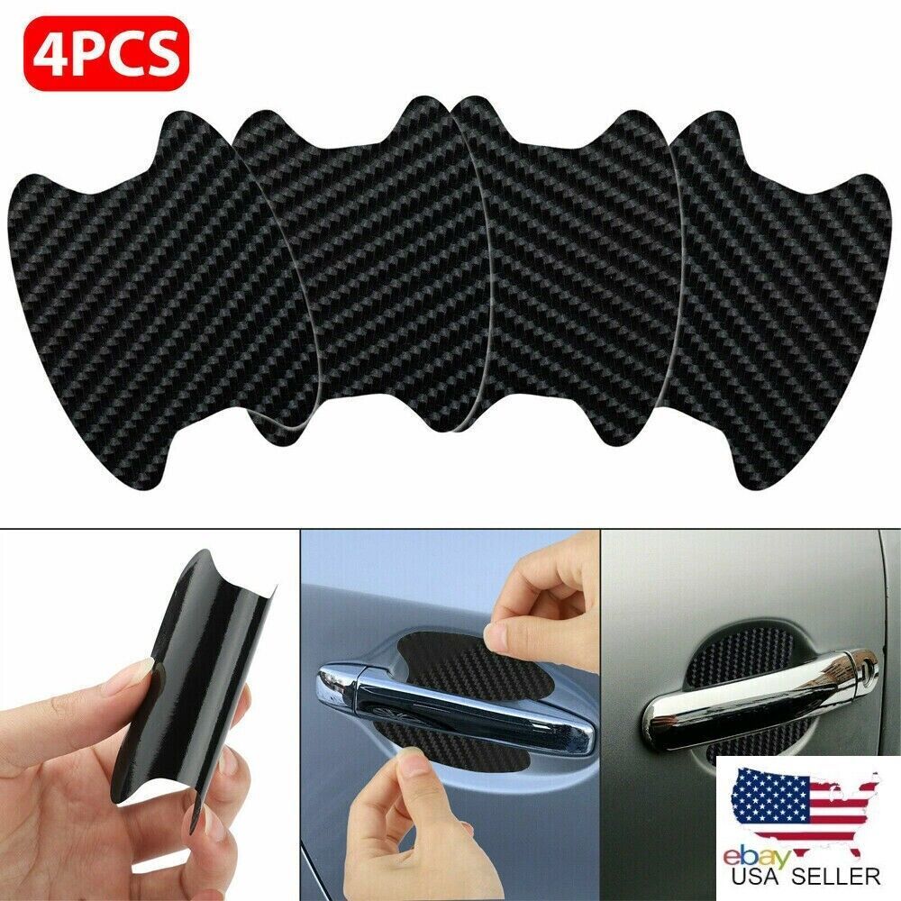 4x Carbon Fiber Car Door Handle Anti-Scratch Protector Film Stickers Acc... - $4.85
