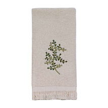 Avanti Fingertip Towels Greenwood Embroidered Ivory Bath Floral Set of 2 - £30.41 GBP