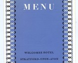 Welcombe Hotel Menu Stratford Upon Avon England 1963 + Visitor Card   - $44.62