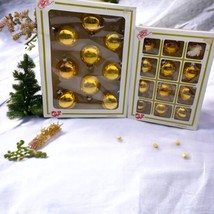 Lot Of 21 (2 Boxes) Vintage General Foam Yellow Gold Christmas Ornaments - £18.57 GBP