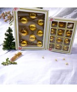 Lot Of 21 (2 Boxes) Vintage General Foam Yellow Gold Christmas Ornaments - £18.56 GBP